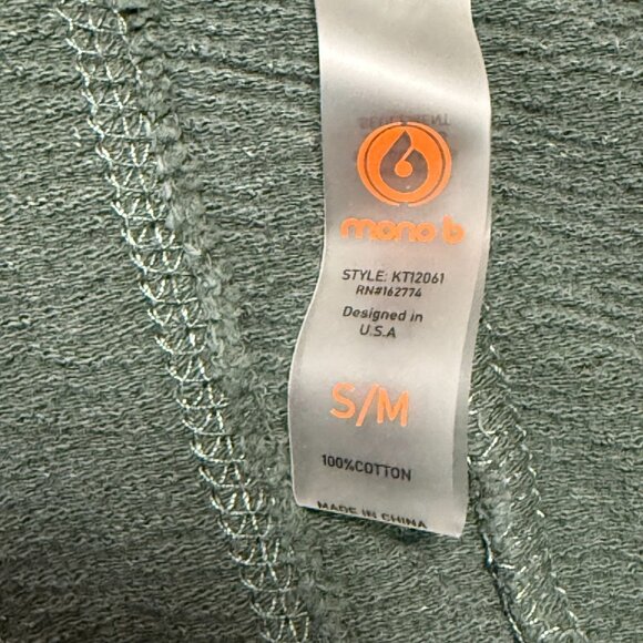 Mono B Women's S/M Sage Green Hooded Pullover with Kangaroo Pocket & High-Low He - Picture 7 of 7